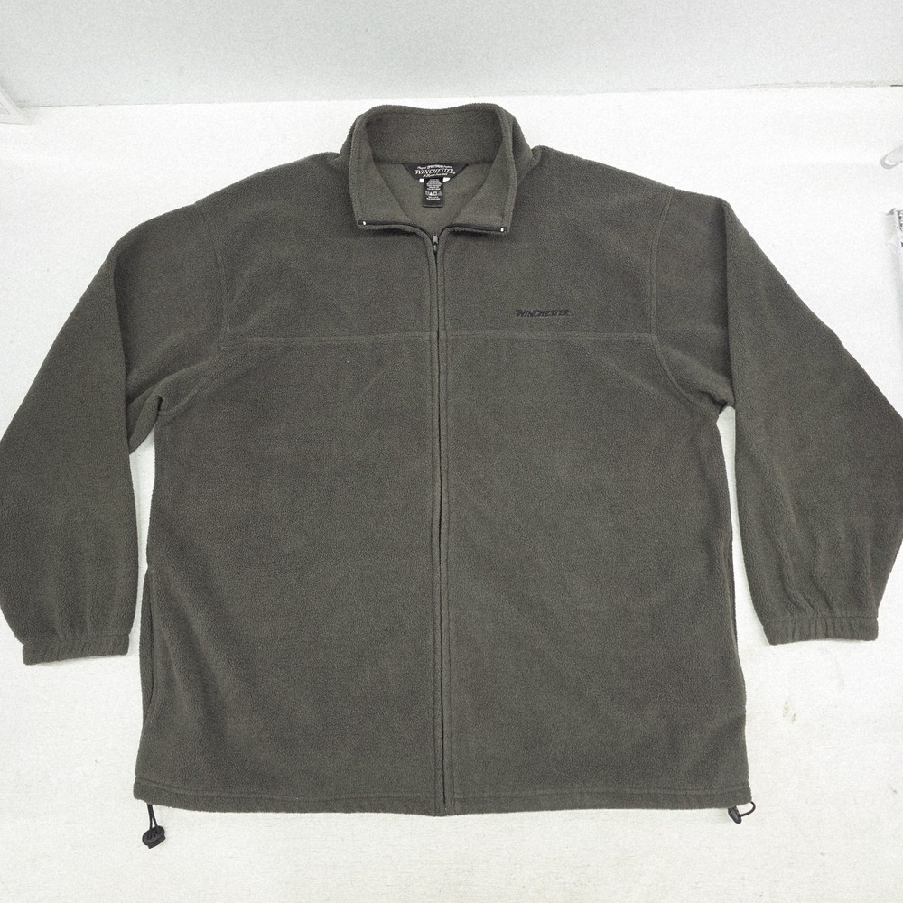 Vintage Remington Full Zip Fleece Jacket Forest Green Zip Cold Weather Men's 2XL